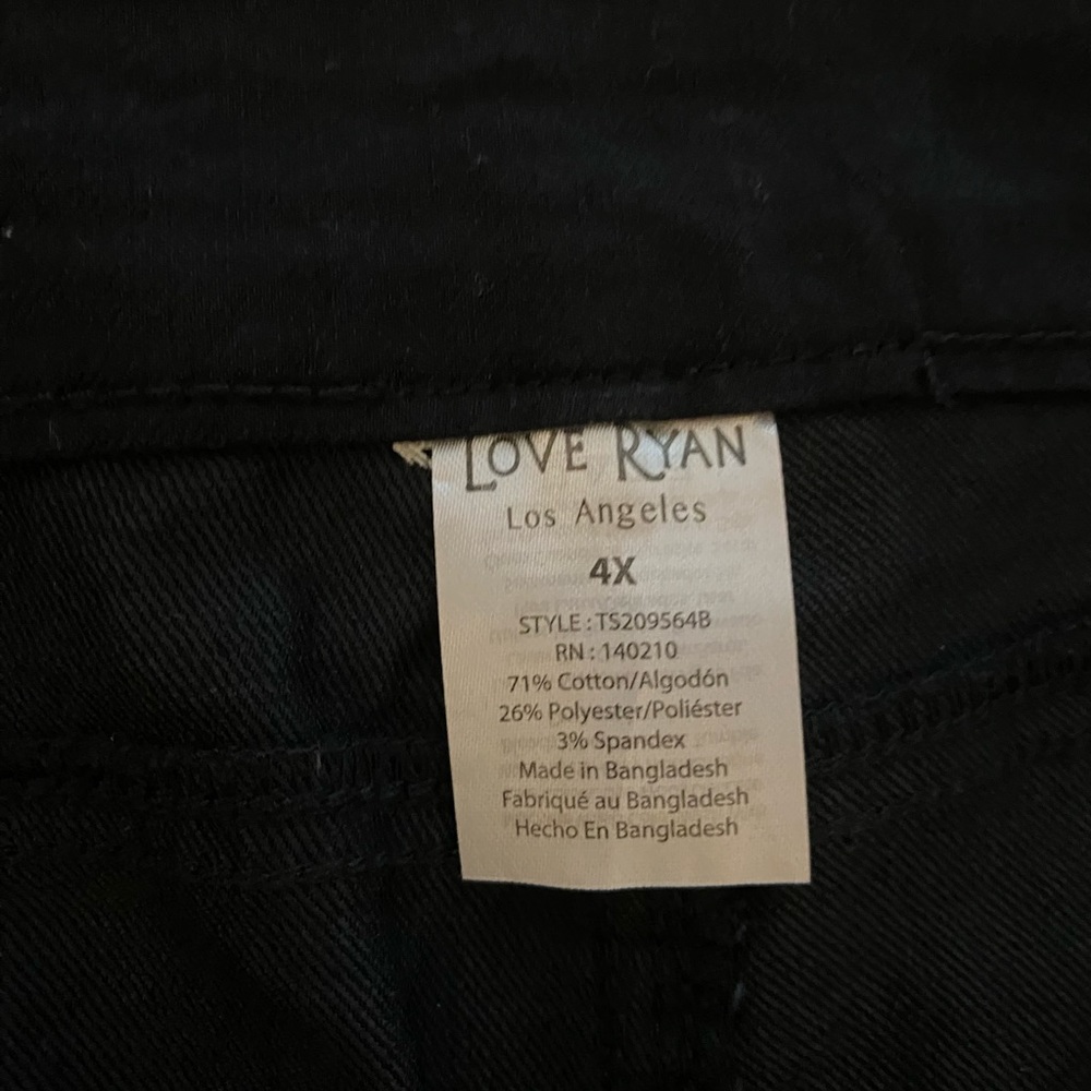 Love Ryan cotton blend ultra stretchy 5x long Bermuda shorts black NEW NWT - Picture 2 of 4